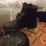 Timberland Boots 6 Inch Premium Scuffproof Textured Black Sz7.5