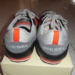 NEW Diesel Men’s Gunner Lace-Up Fashion Sneaker Shoes Leather Black/Paloma/spicy