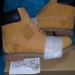 Mens Timberland Boots 6 inch Premium Nubuck waterproof in wheat / Ble 10061