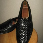 COLE HAAN ‘Bragano’ Gorgeous Black Woven Leather Slipons…EXCELLENT!!  12M