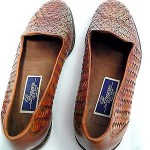 Cole Haan Bragano Sz. 9M Italy Woven Leather / brown & green weave