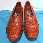 Cole Haan Bragano Sz. 9M Italy Woven Leather / brown & green weave