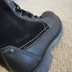 $225 Diesel agape vintage leather suede zip black boots 43 mens NEW