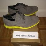 COLE HAAN LUNARGRAND WINGTIP OXFORD CHARCOAL GRAY VOLT SZ 9.5 C10226