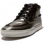 $325 HUGO BOSS Silver Metallic Mens Leather Sneakers 8 41 Street Boots 8.5 41.5