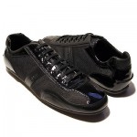 $245 HUGO BOSS Black Mens Leather Sneakers 13 46 Shoes Kicks Trainers 12.5 47