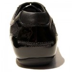$245 HUGO BOSS Black Mens Leather Sneakers 13 46 Shoes Kicks Trainers 12.5 47