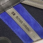 $225 Hugo Boss Sneakers Mens Navy Blue Grey Shoes 12 45 Trainers Kicks 10 45.5