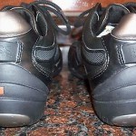 MENS HUGO BOSS ORANGE LABEL BLACK & PEWTER LEATHER LACE-UP CASUAL SHOE 41/8 M