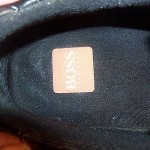 MENS HUGO BOSS ORANGE LABEL BLACK & PEWTER LEATHER LACE-UP CASUAL SHOE 41/8 M
