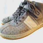 DIESEL Mens Gray Suede LEATHER High Top Sneakers Shoes 11 Eur 44.5 L@@K Idol!