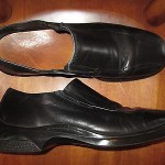 GREAT MEN’S COLE HAAN NIKE AIR BLACK LEATHER SLIP-ON LOAFERS – SIZE 12 M