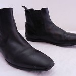 Mens 8.5 BOSS HUGO BOSS Black Slip On Leather Chelsea Ankle Boots