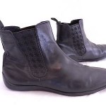 Mens 8.5 BOSS HUGO BOSS Black Slip On Leather Chelsea Ankle Boots