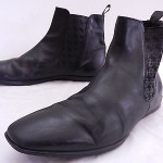 Mens 8.5 BOSS HUGO BOSS Black Slip On Leather Chelsea Ankle Boots