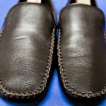 HUGO BOSS LOUNGE STYLE BROWN LEATHER MOCCASIN DRIVER/SLIPPER