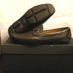 $250 Hugo Boss Men’s Leather Shoes Dreper US Dark Brown Driving Loafers 7 M NIB