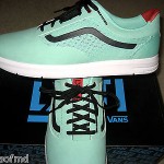 VANS SKATEBOARDING MENS GRAPH LOW LXVI SKATE SHOES MINT GREEN RED SIZE 12 NEW