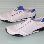 $90 Diesel TAKE Sz 9 w BOX Men’s Shoes White & Blue Leather Fashion Sneakers