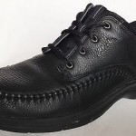 CLARKS PORTLAND Cushioned Black Leather OXFORD TravelTrek Shoes 4-Eye 9 1/2 W US