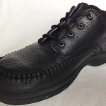 CLARKS PORTLAND Cushioned Black Leather OXFORD TravelTrek Shoes 4-Eye 9 1/2 W US