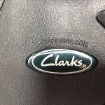 CLARKS PORTLAND Cushioned Black Leather OXFORD TravelTrek Shoes 4-Eye 9 1/2 W US