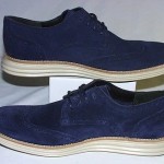 Cole Haan Lunargrand Wingtip Oxfords, Suede Upper, Navy/Off-White, 8 M, New