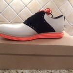 NEW COLE HAAN LUNARGRAND SADDLE 10M BIRCH/BLK/ORNG C11244