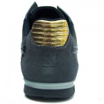 $225 Hugo Boss ORANGE Label Sneakers Navy Leather Mens 12 45 Shoes Trainers 11.5