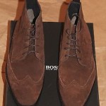 Brand New w Box Hugo Boss Clelior Suede Wingtip Ankle Boots for Men, Size US 8.5