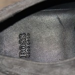 Brand New w Box Hugo Boss Suede Gray Wingtip Shoes for Men, Size US 10