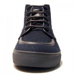 $295 Hugo Boss RED LABEL Navy Blue Mens Oxford 8 41 Felt Mid Boat Boots 8.5 41.5