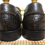 STYLISH COLE HAAN MEN SHOES SZ 9 M BROWN GENUINE LEATHER CROCODILE LOAFERS