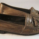 Cole Haan Mens Shoes 10  Brown Leather Weave Slipon Tassel Loafer NWOB
