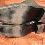 MEN’S DIESEL GUENO ANTHRACITE (GRAY) METALLIC LEATHER ANKLE BOOT, SZ 10.5 (EU44)