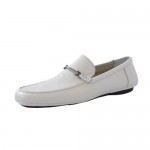Hugo Boss White Leather Loafers Shoes US 12 EU 45