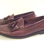 Men 10 M COLE HAAN Dark Brown Leather Lined Kiltie Tassel Loafers Slip On Shoes