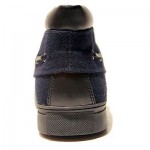 $295 Hugo Boss RED LABEL Navy Blue Mens Oxford 8 41 Felt Mid Boat Boots 8.5 41.5