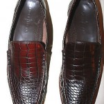 COLE HAAN Venetian Moc Loafers Dark Brown Mens SHOES 9 M Crocodile Slip on