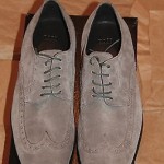 Brand New w Box Hugo Boss Suede Grey Wingtip Shoes for Men, Size US 10
