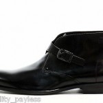 NEW Hugo Boss Henkor Black Slip On Leather Dress Ankle Boots Shoes Mens 12 NIB
