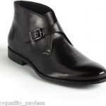 NEW Hugo Boss Henkor Black Slip On Leather Dress Ankle Boots Shoes Mens 12 NIB
