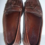 Men 10 M COLE HAAN Dark Brown Leather Lined Kiltie Tassel Loafers Slip On Shoes