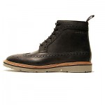 $325 NIB HUGO BOSS Black Mens Welted Boots 9 42 Dress Casual 9.5 Wingtip Brogue