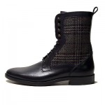 $495 Hugo Boss ITALY Dark Navy Blue Mens Dress Lace-up Boots 10 43 Black 10 .5