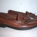 Men 10 M COLE HAAN Dark Brown Leather Lined Kiltie Tassel Loafers Slip On Shoes