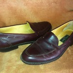 MENS COLE HAAN RED BURGUNDY LOAFERS SLIP ONS SHOES SIZE 11 D USED