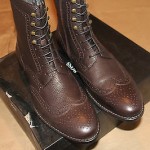 Brand New w Box Hugo Boss Hekkio Leather Wingtip Boots for Men, Size US 11.5