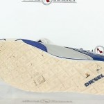 Mens Diesel Stylish Gray/Blue Leather Fashion Sneakers Shoes Sz. 13