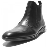 $295 New HUGO BOSS Black Ankle Dress Boots Mens 12 45 Casual Pull-on 12.5 45.5